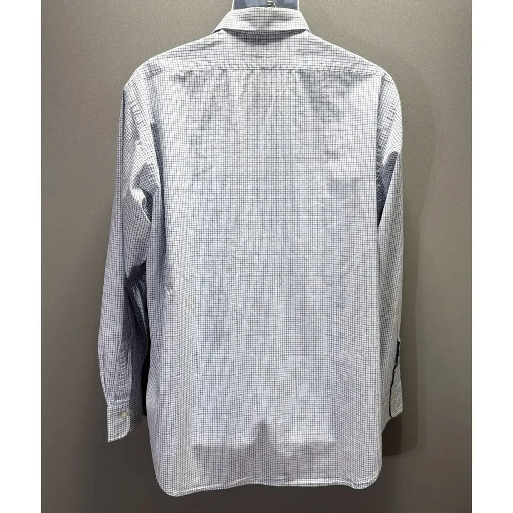 Vtg 90s Polo By Ralph Lauren Alcott Shirt Mens Large 16.5 Blue White Stripe